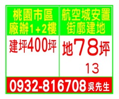 桃園市區廠辦1+2樓 / 航空城安置街廓建地