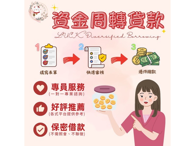 #LUCK多元化借款  當天即可審核放款⚡️