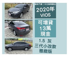 買車送現金 2020年 豐田 VIOS 1.5 灰 再退你現金13萬元喔！！！！