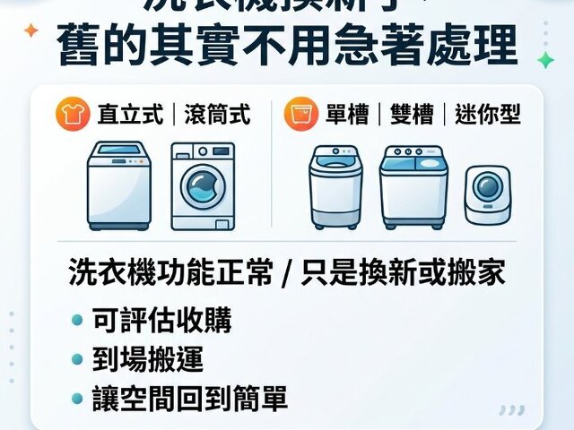 洗衣機換新了，舊的其實不用急著處理 0979003999